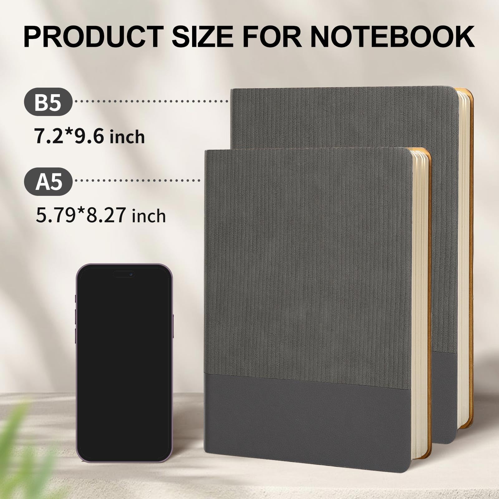 Notatnik w linie, B5, 80 arkuszy, 160 stron, 100 g/m², gruby papier, twarda okładka, skórzany, notatnik dla kobiet, mężczyzn, do pracy, biura, szkoły, pisania