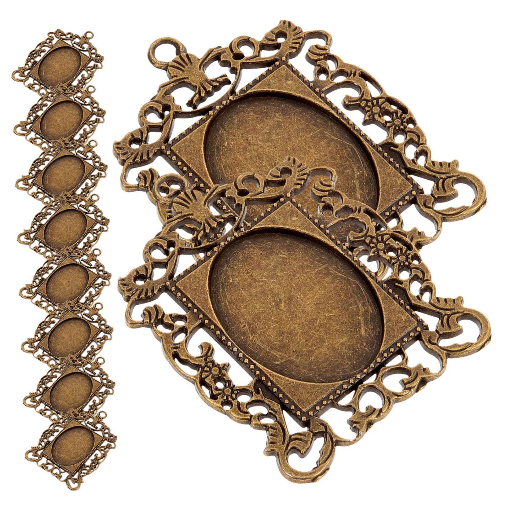 Base Setting Bezel Trays for Jewelry Making DIY Pendant Trays with Bezel Blanks Gems Kit