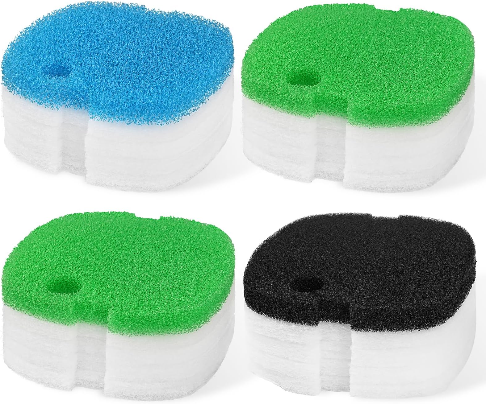 16pcs Aquarium Replacement Filter Pads for SUNSUN/GRECH/Super HW-302 CF300 Canister (4 Coarse+ 12 Fine)