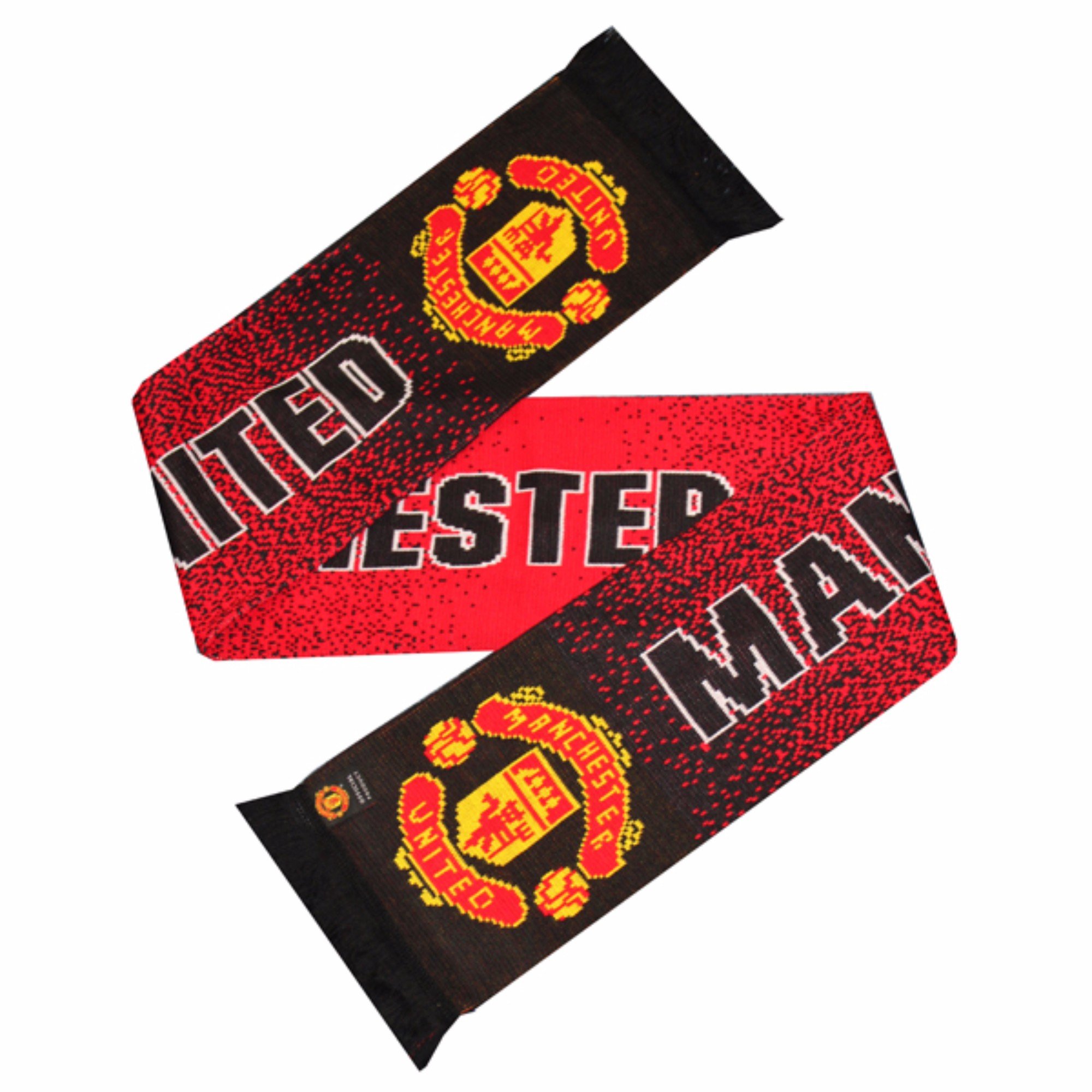 Manchester United FC Official Crest Design Speckled Scarf (One Size) (Red/Black)