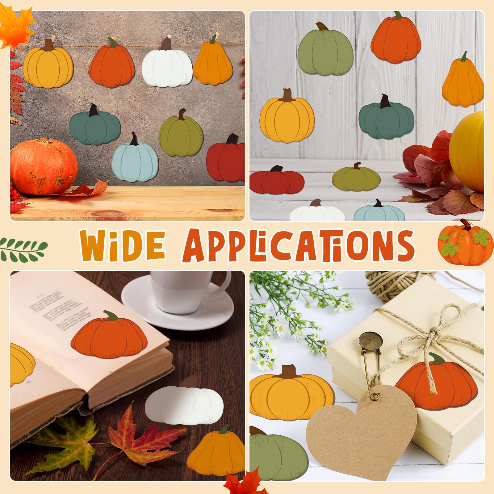 Snapklik.com : 108 Pcs Pumpkin Cutouts Paper Fall Classroom Bulletin ...