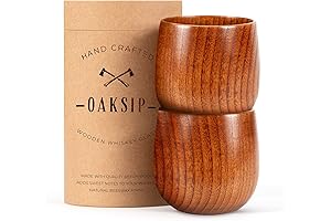 Husband Birthday Gift - Wooden Bourbon Drinking Glasses (2 Pack)