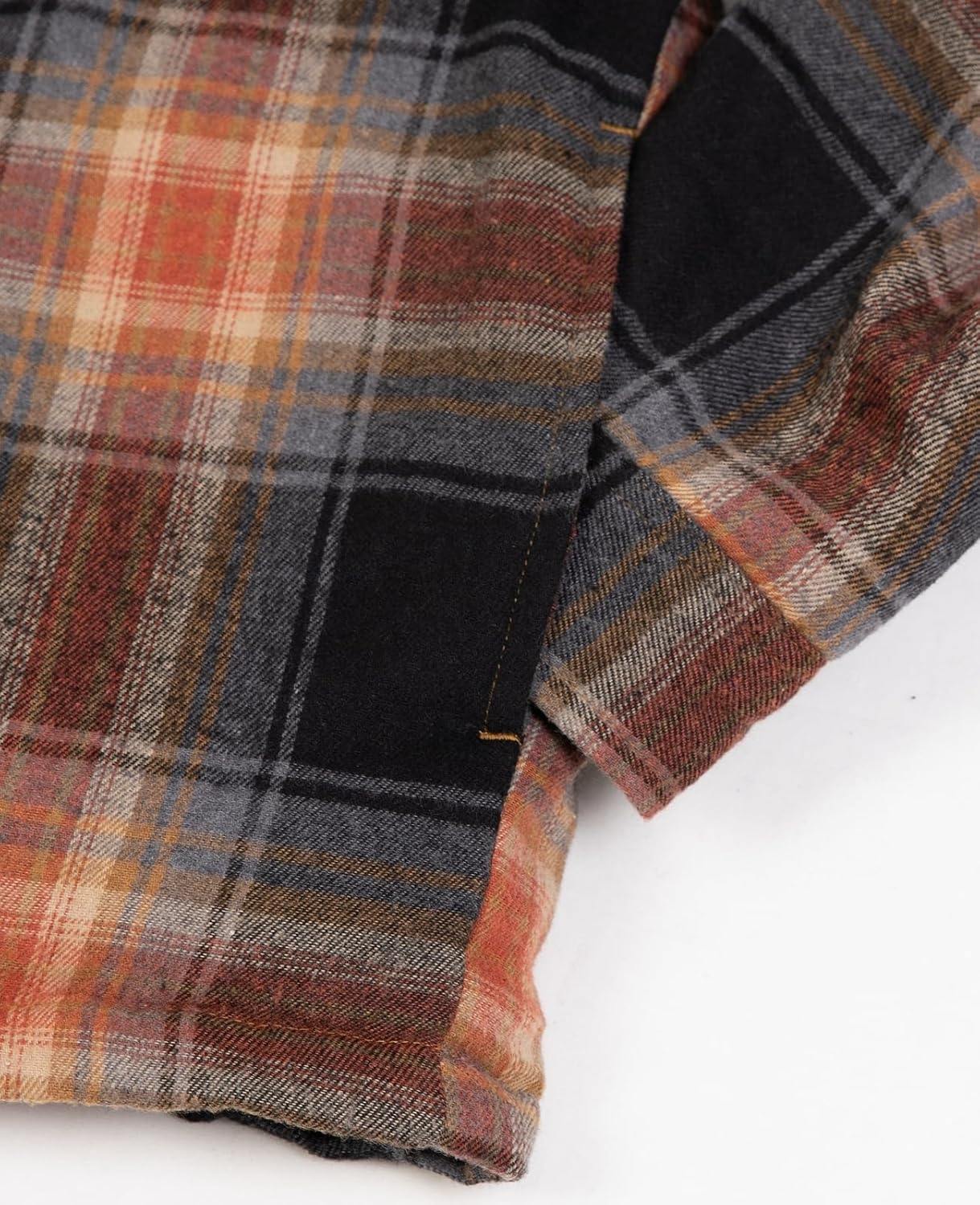 ThCreasa Mens Plaid Quilted Lined Flannel Jacket Button Down Flannel Shirt Jackets with Hood - Image 6