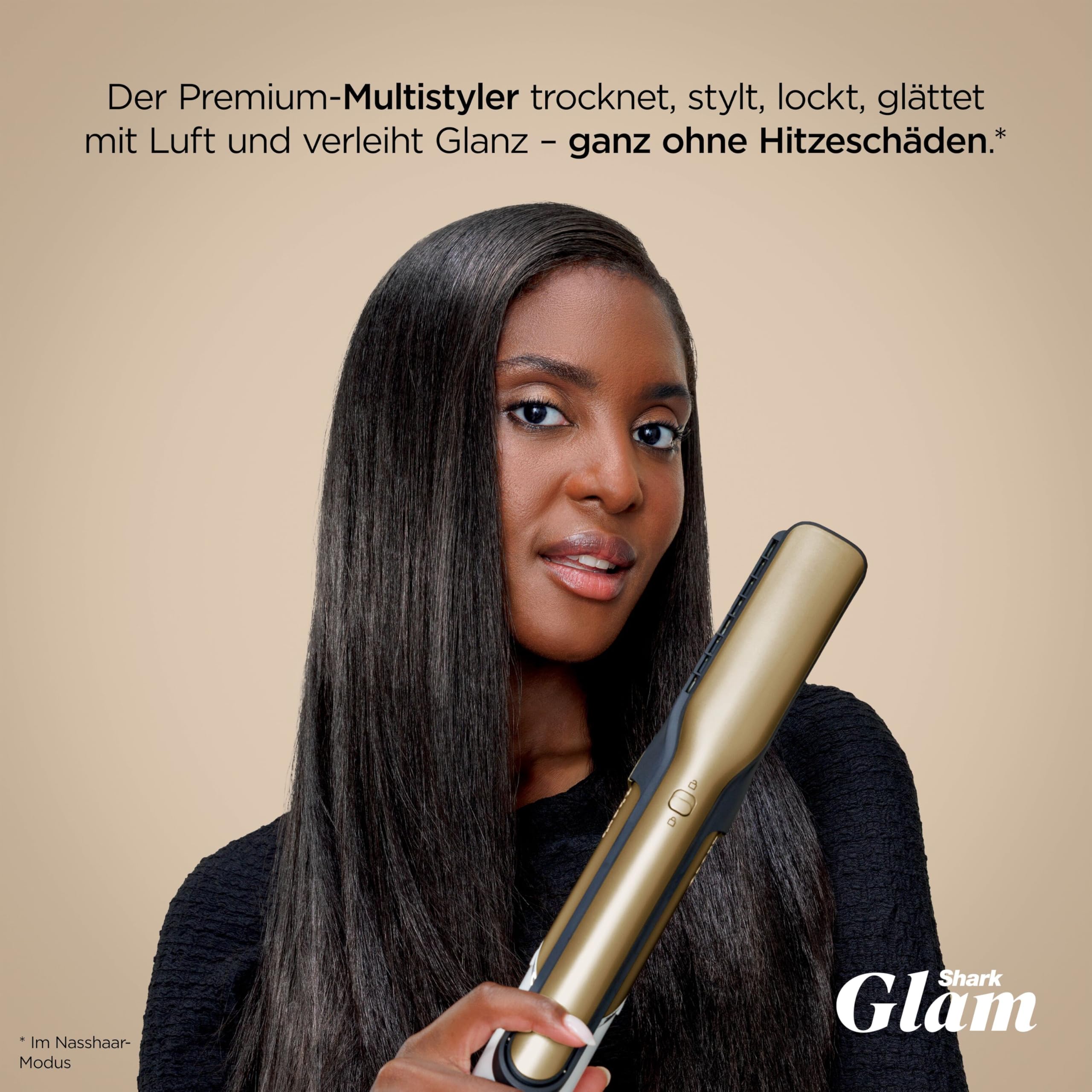 Shark Glam Multistyler Haartrockner mit Keramik Gloss-Lock-Technologie 4 Styling-Aufsätzen Silki Glossi HD6041SEU