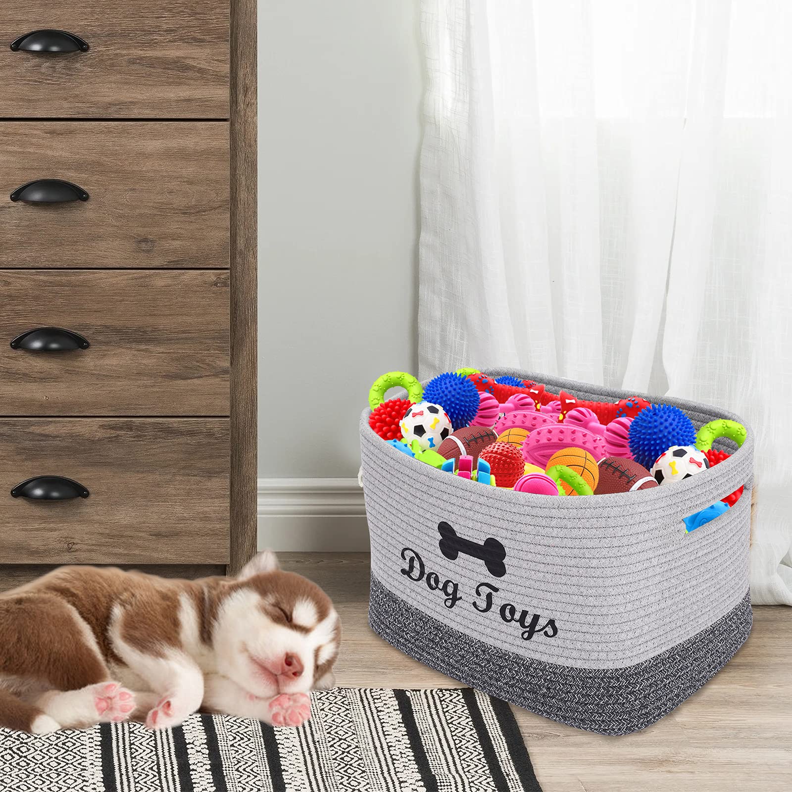 JJSQYLAN 大型犬用おもちゃバスケット、コットンロープ犬のおもちゃ箱オーガナイザー、犬のおもちゃボックス、ペットのおもちゃ収納 Amazon.co.jp: Barydat 2個 ハンドメイド 犬と猫の骨の形をした