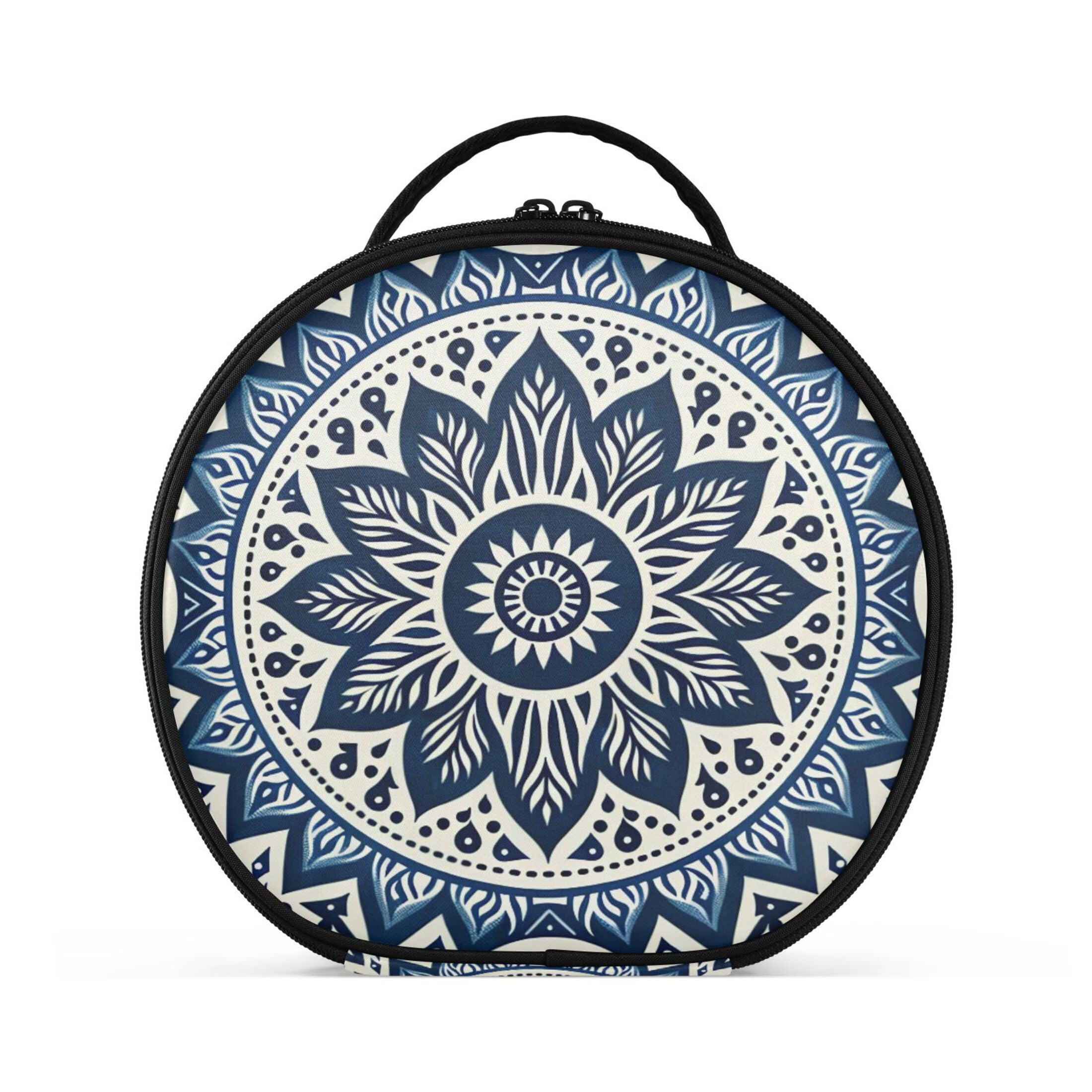 Takiito Flower Tile Travel Makeup Case Portable Makeup Box Artist Cosmetic Case Organizer With Adjustable Dividers