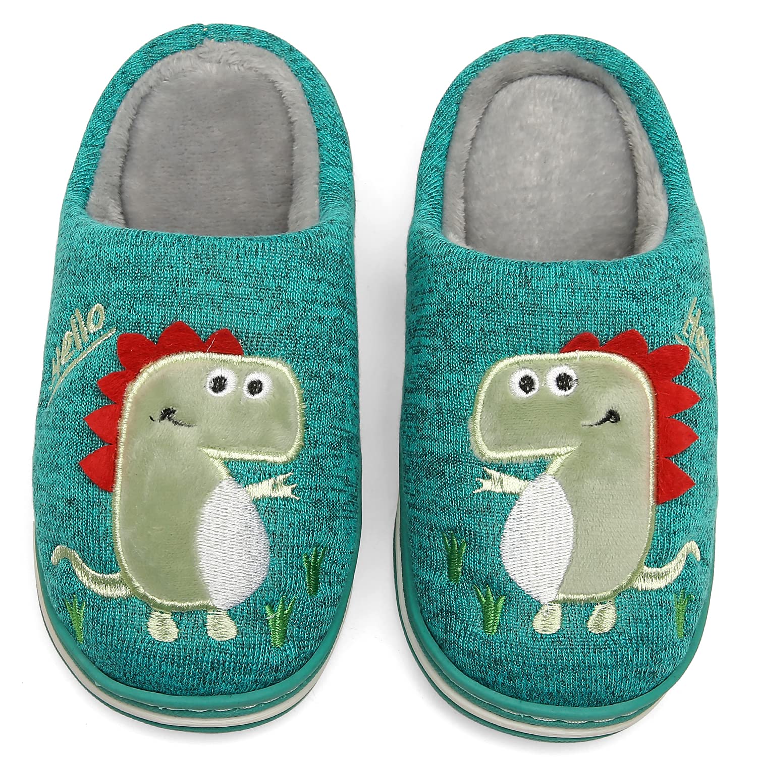 INMINPIN Inverno Pantofole da Casa Bambini Caldo Peluche Pantofola da Invernali Carino Dinosauro Comode Ciabatte Interne di Cotone per Ragazze Ragazzi