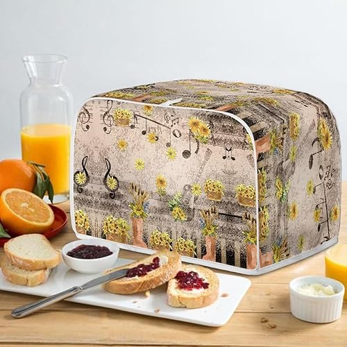 Miniatura 5 de Kathyboom Fundas decorativas para tostadora de notas musicales otoñales de 2 rebanadas para electrodomésticos de cocina pequeños, cubierta