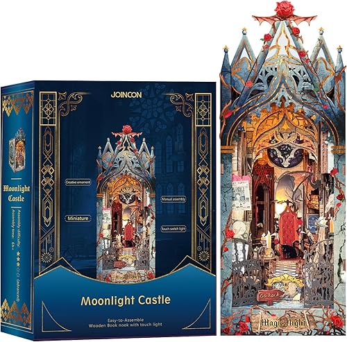 Kit de rincón de libros de bricolaje, kits de rincón de libros para adultos, sujetalibros en miniatura para casa de muñecas en miniatura, estante de