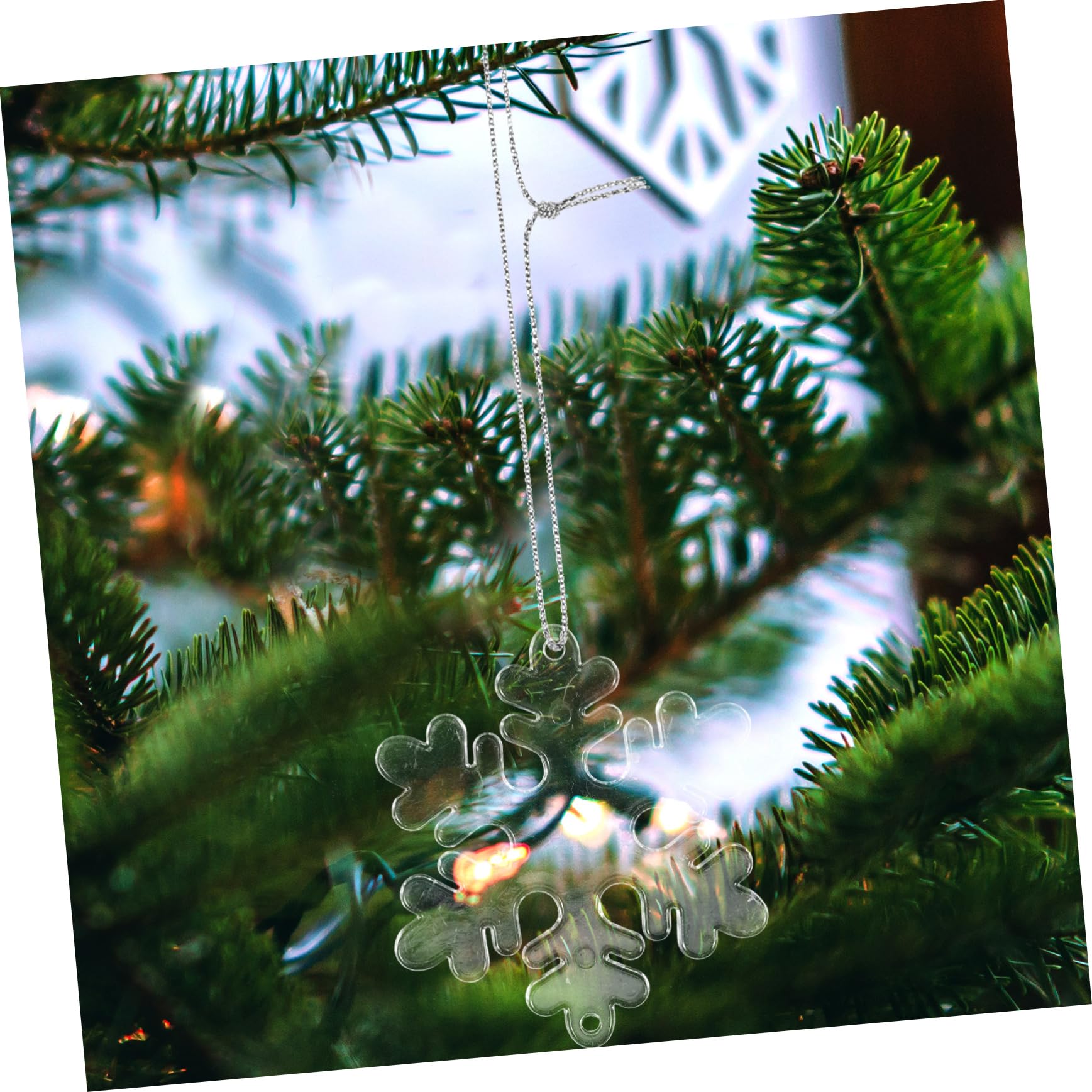 Cabilock 500 Pièces Flocon de Neige Transparent Ornements clairs de Flocon de Neige Pendentif Sapin de Noel Christmas Tree Decoration Christmas Tree Ornaments décors de Noël décor Suspendu