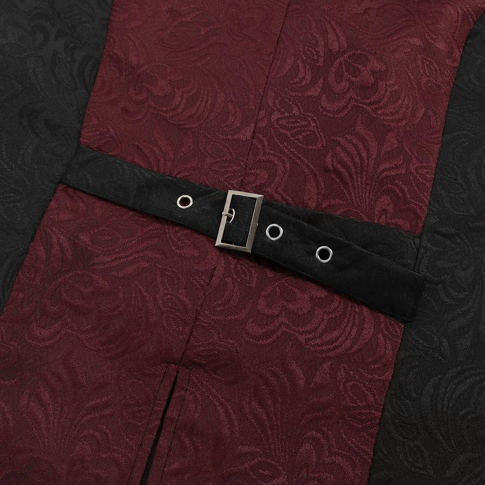 Gilet gotico da uomo lungo steampunk frack tailcoat medievale doppio petto gilet broccato jacquard colletto rovesciato, senza maniche, per Halloween