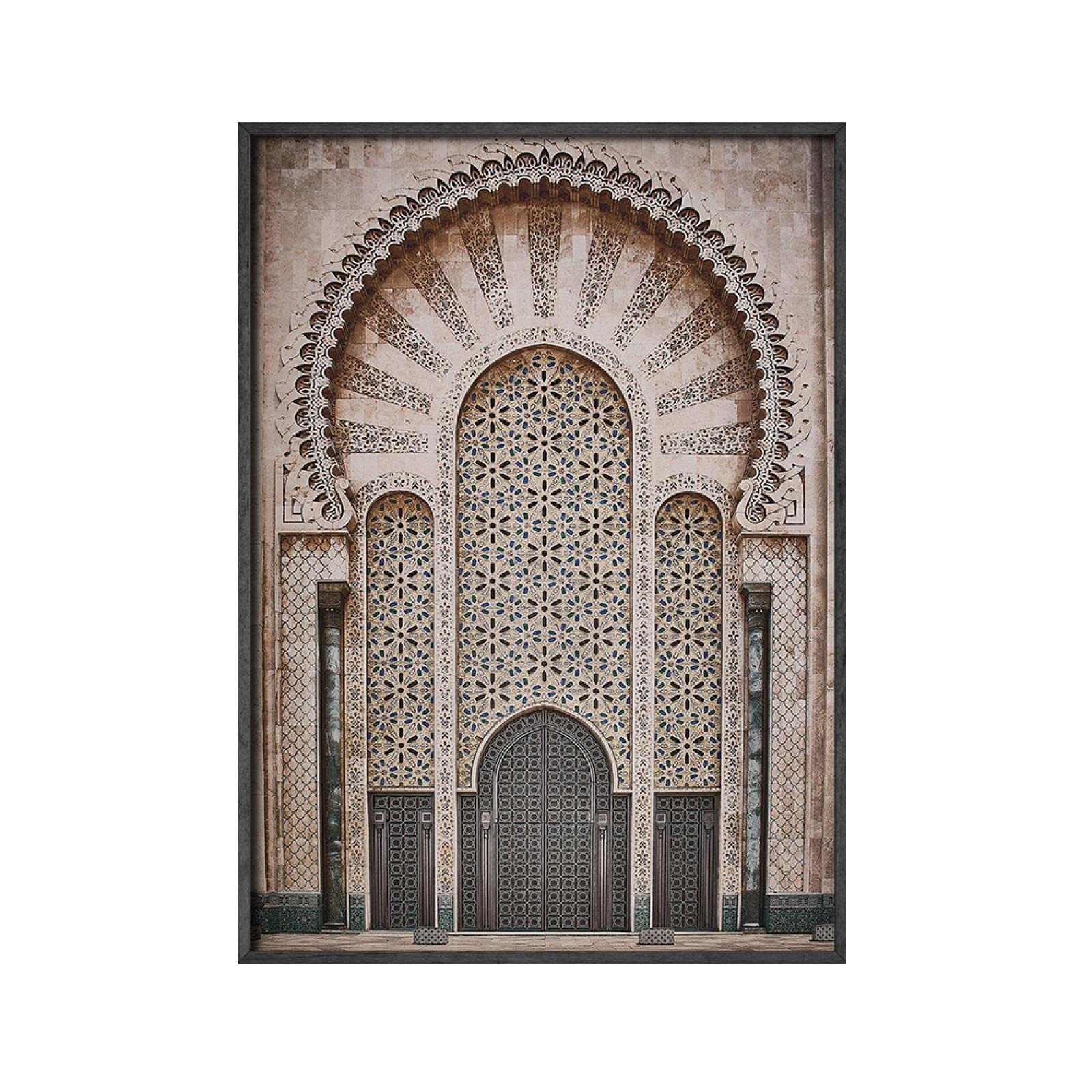 Set 3 Toiles Porte Marocaine Dorée – Impression Murale 50x70 Cm Sans Cadre, Style Islamique Élégant