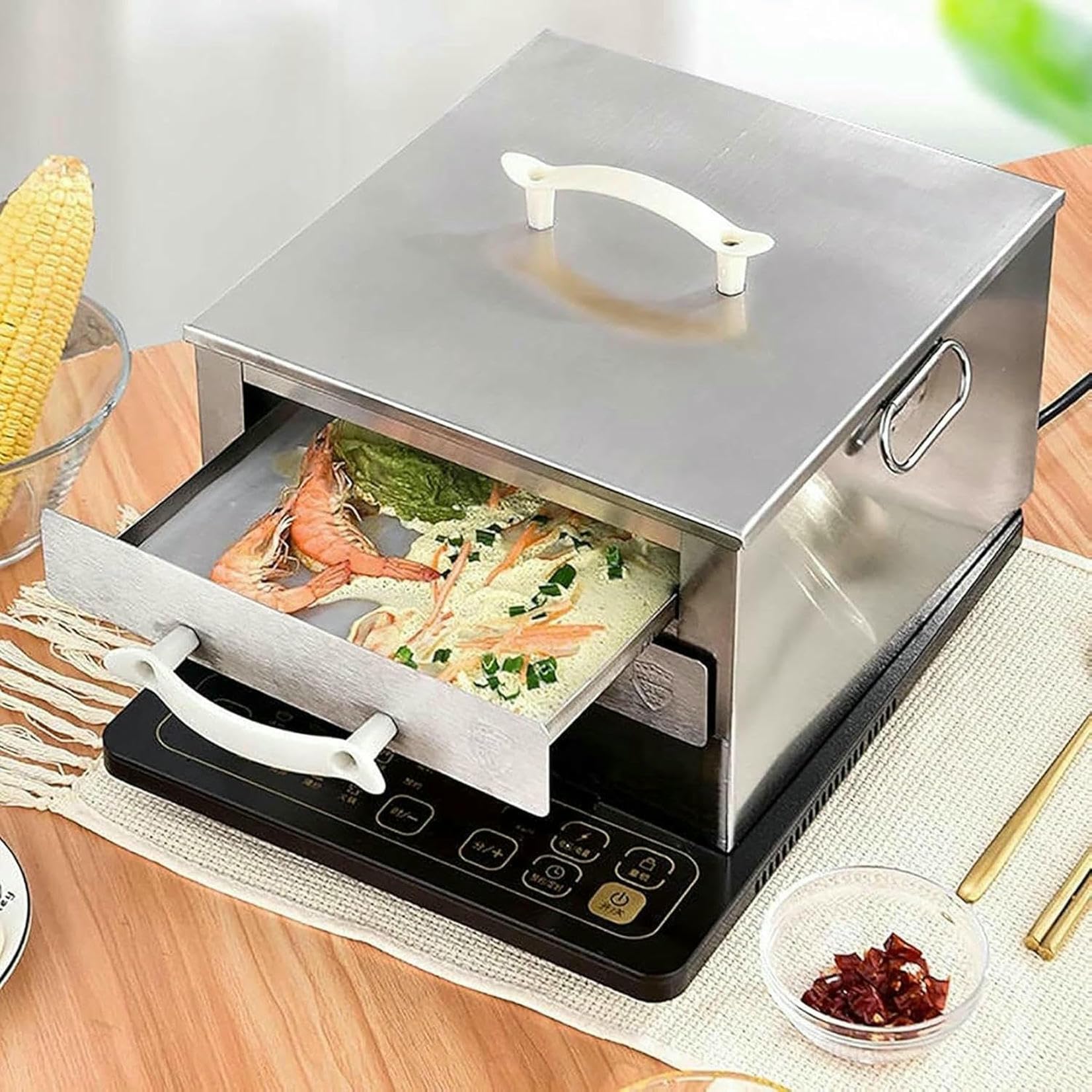 Macchina per involtini di pasta di riso, vapore in acciaio inossidabile, pentole a 2 strati per autentica cucina cantonese