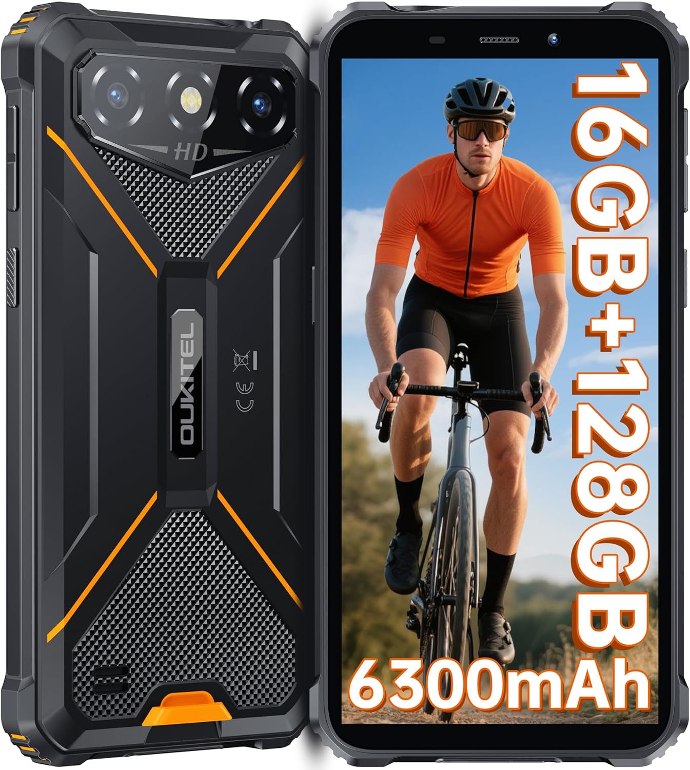 OUKITEL G3 Rugged Smartphone Unlocked -16GB+128GB/1TB TF 6” HD Display IP68/IP69K Rugged Android Phone, 6300mAh Battery 13MP Rear Camera Waterproof Cell Phones, 4G Dual Sim/3.5mm Jack/GPS/Face ID OUKITEL G3 Rugged Smartphone Unlocked -16GB+128GB/1TB TF 6” HD Display IP68/IP69K Rugged Android Phone, 6300mAh Battery 13MP Rear Camera Waterproof Cell Phones, 4G Dual Sim/3.5mm Jack/GPS/Face ID