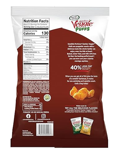 Vista 34 de Sensible Portions Garden Veggie Puffs, Screamin' caliente, 3.75 oz (paquete de 6)