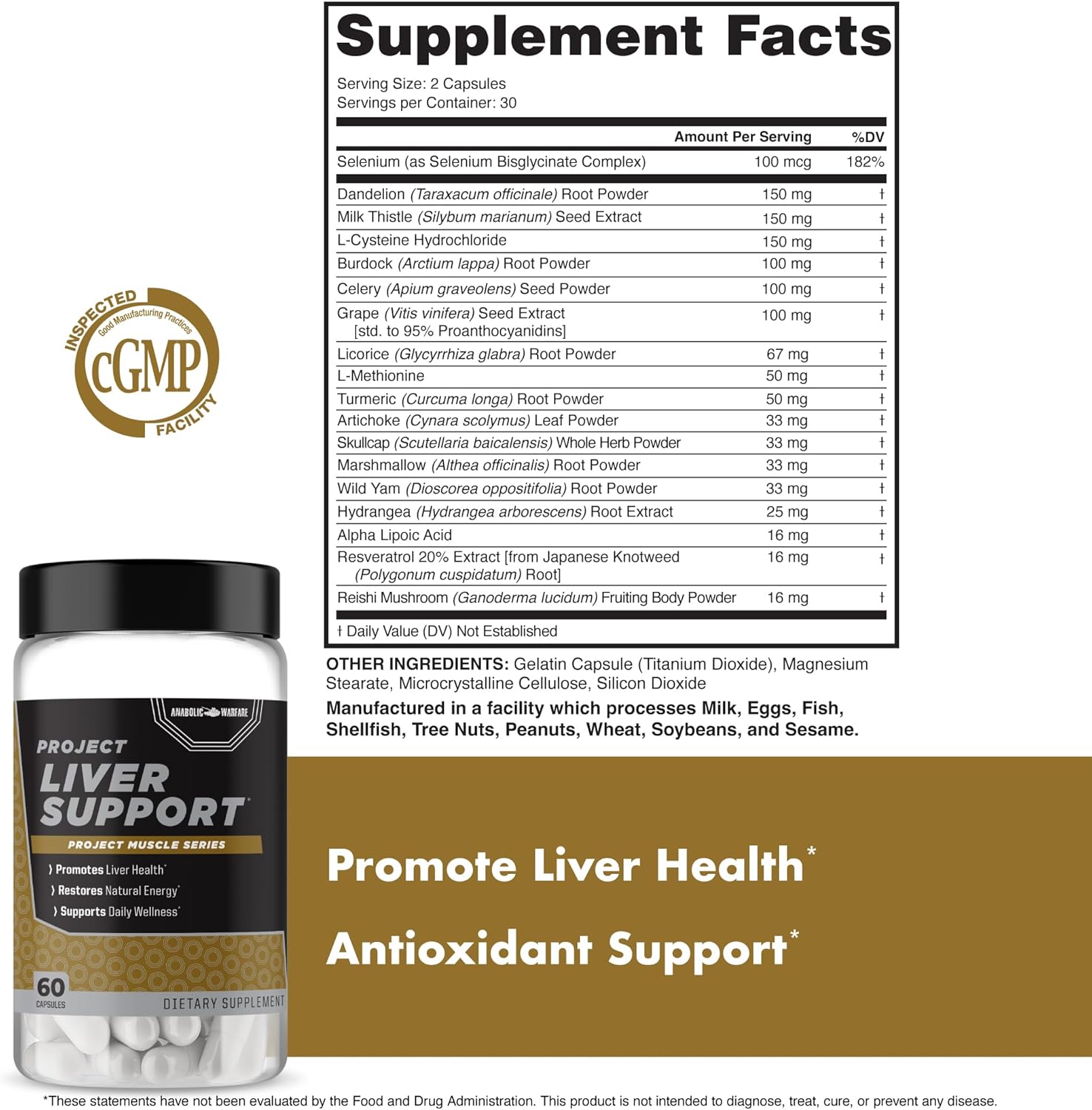 Anabolic Warfare Project Liver Support, Aids Liver Health, Antioxidant Support* (60 Capsules) - Image 5