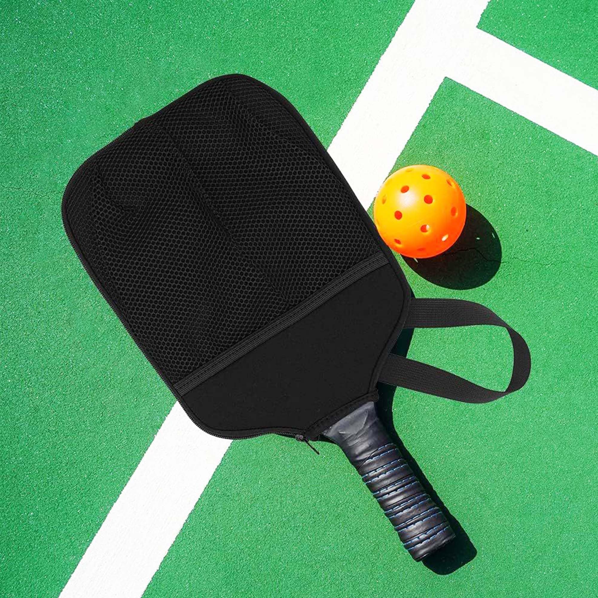 Copri racchetta per pickleball con tasca in rete per cordino Coperchio per Pickleball Racchetta Custodia protettiva in neoprene per pagaia da pickleball per racchette da pickleball