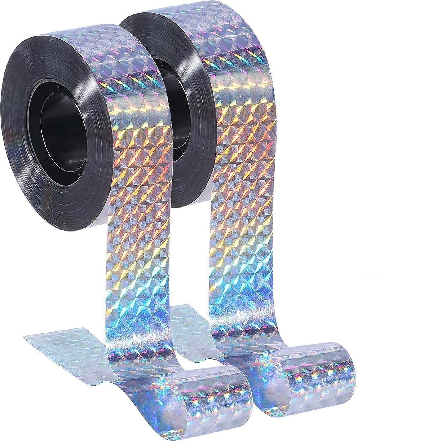 Bird Deterrent Repellent Double Sided Holographic Reflective Scare Tape, for Protecting Crops 100 Meter Bird Scare Tape, Bird Scare Ribbon (2.4CM*100M Pack OF2)-image-10