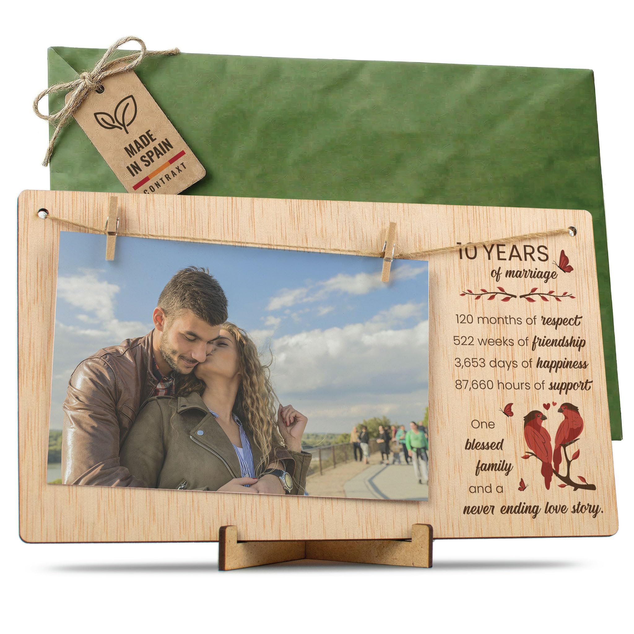 CONTRAXT Marco de Fotos Mama Dia de la Madre. Colgar fotos con pinzas madera natural ideas regalos detalles para mama postal madre primeriza wonderful original (Madre ES) — view 85