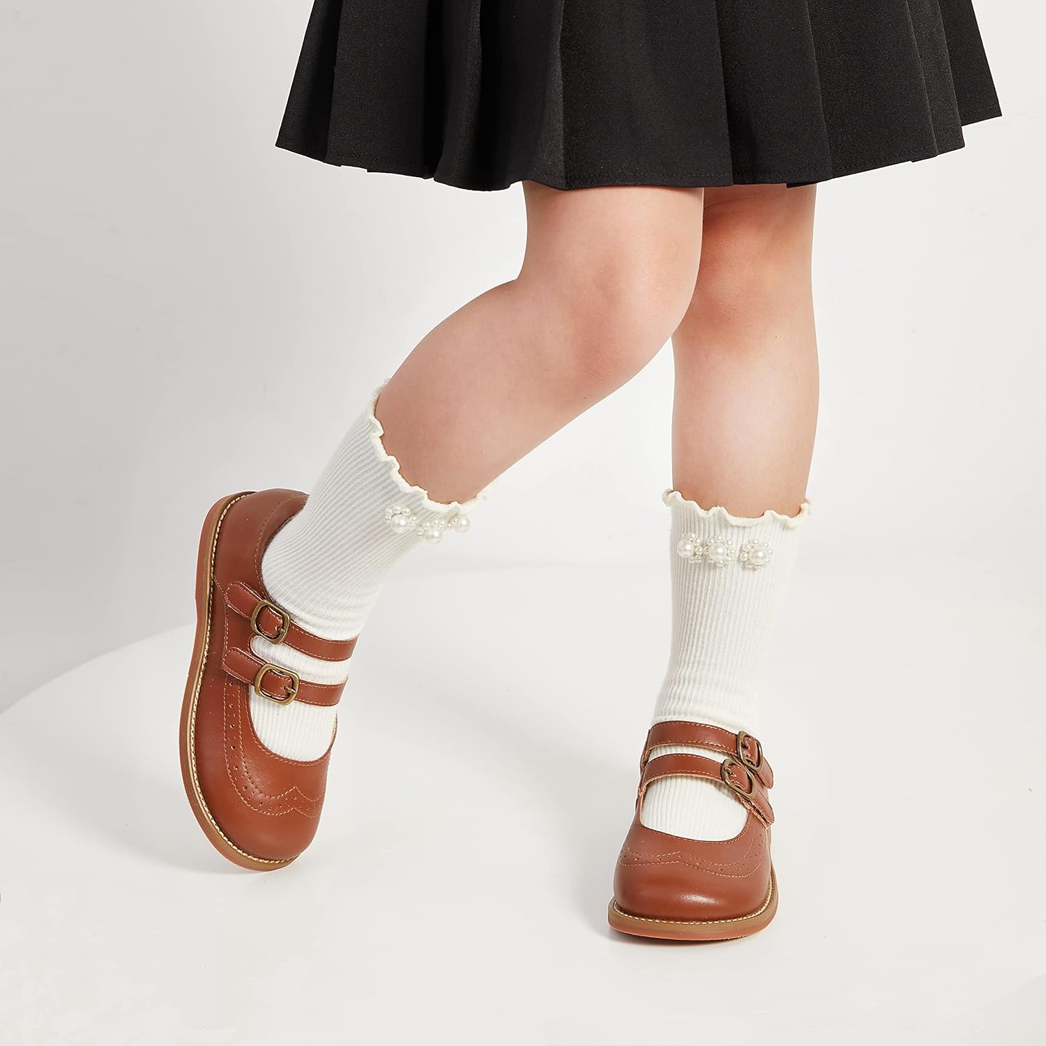 GINFIVE Toddler Little Girls Mary Janes Flats Girls Dress Shoes Kids Shoes - Image 4