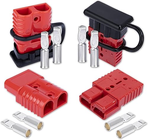 Miniatura 10 de Conector Anderson 4 Piezas, 50 Amperios 12-36v Kit de Enchufe de Conexión/Desconexión Rápida para Batería, Conectores para Cables de Calibre 6 a 12,