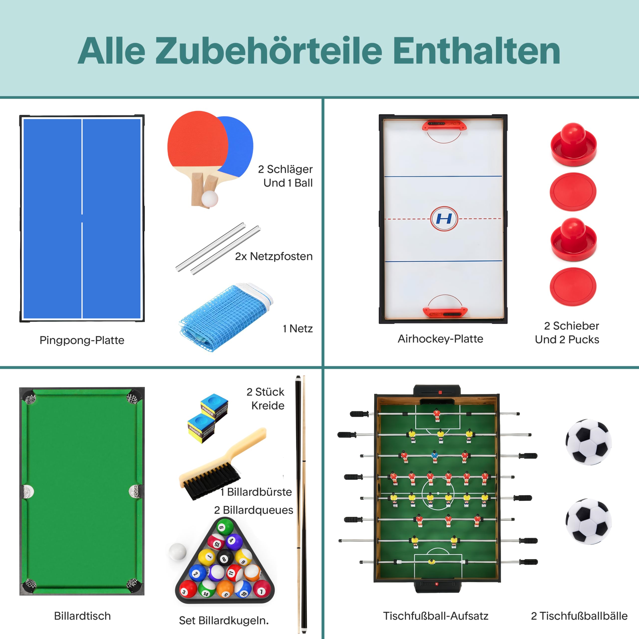 SereneLife Multifunktionstisch – Mehrere Spiele in einem