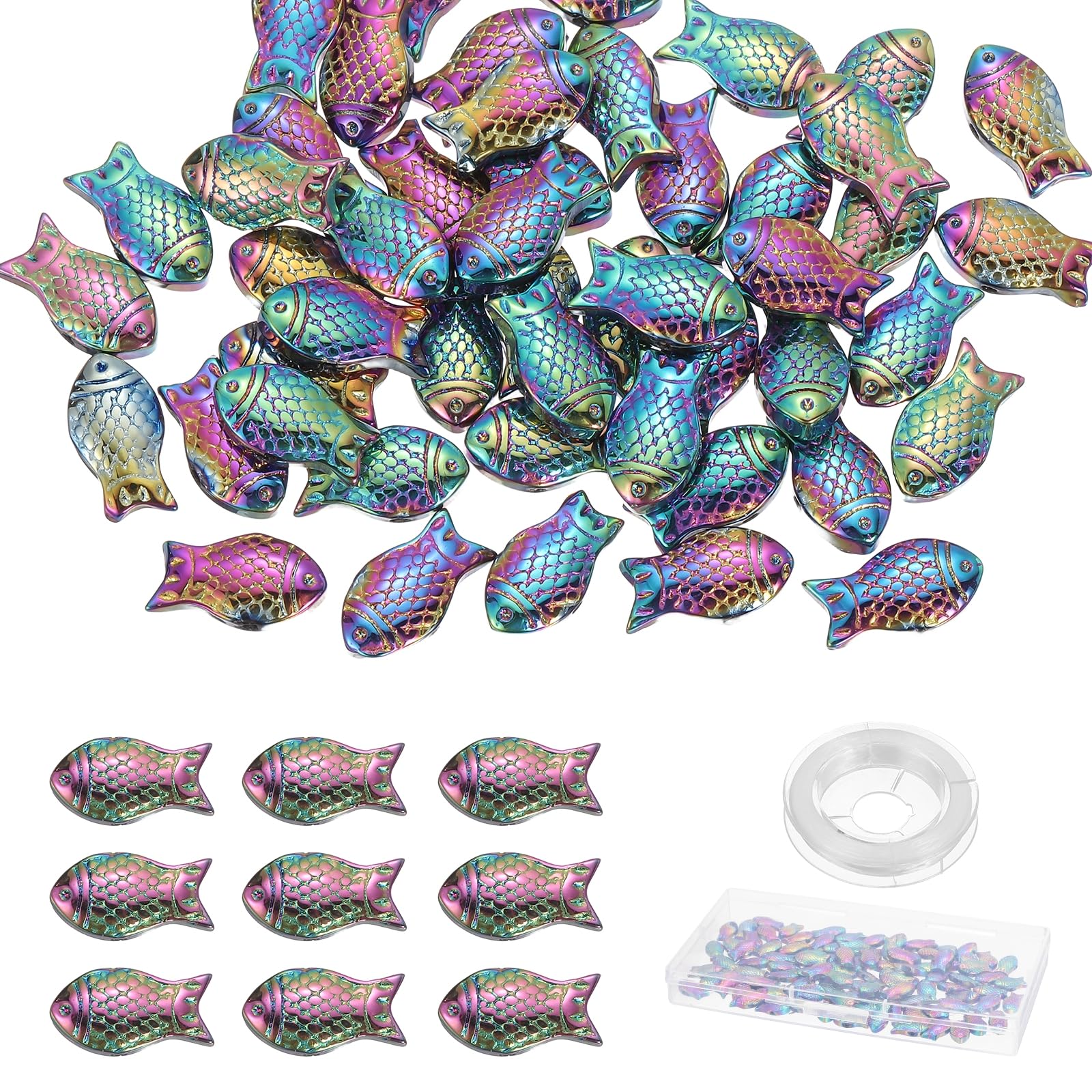 Perles poisson en verre YOKIVE en boîte, le kit idéal pour offrir aux DIY