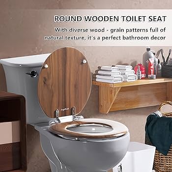 Round Toilet Seat Molded Wood Toilet Seat with Quietly Close