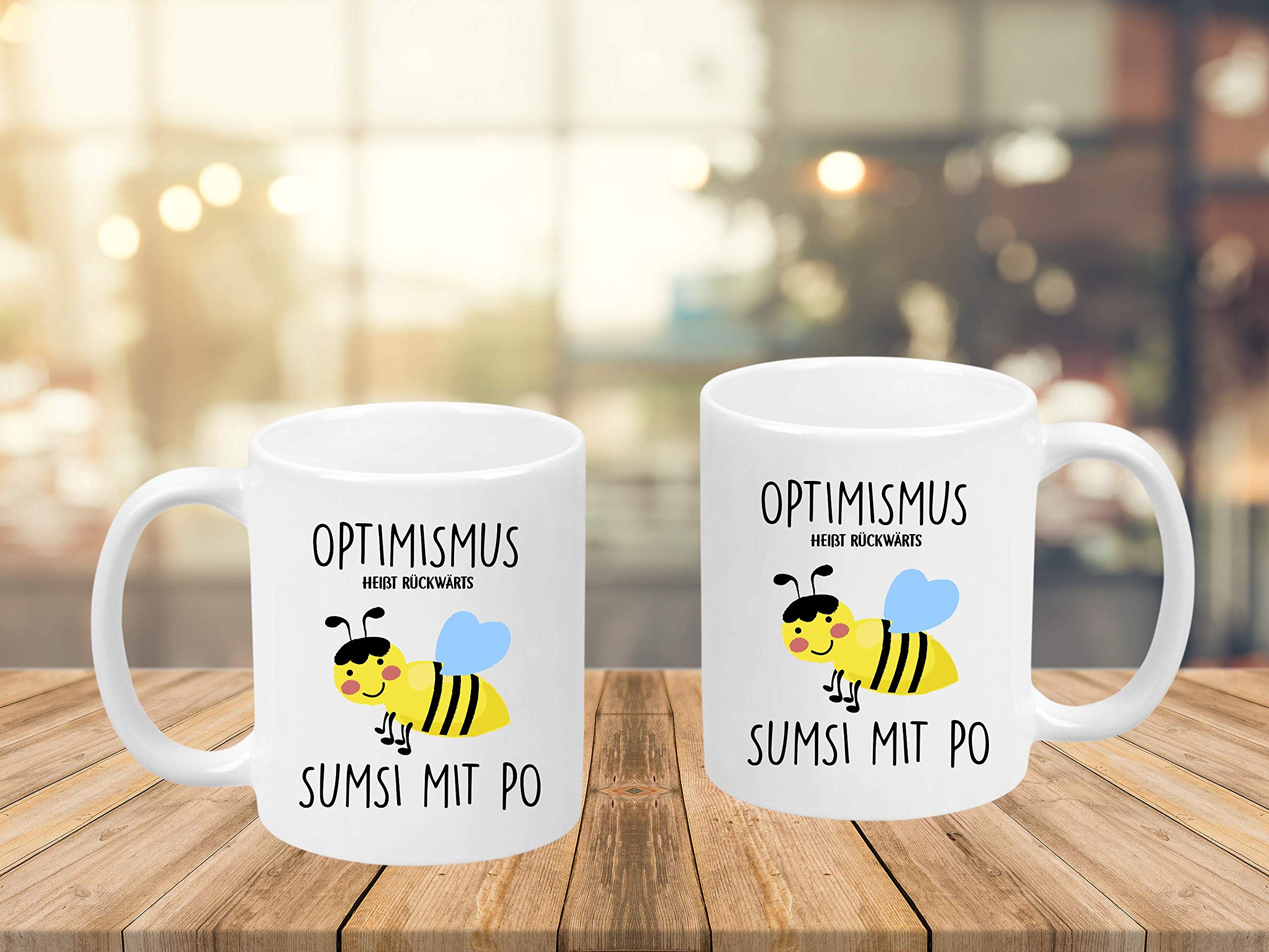 Tasse à Café « Optimismus » - Inscription « Sumsi » - Imprimé