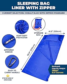 The Friendly Swede Sleeping Bag Liner Ultralight, Travel
