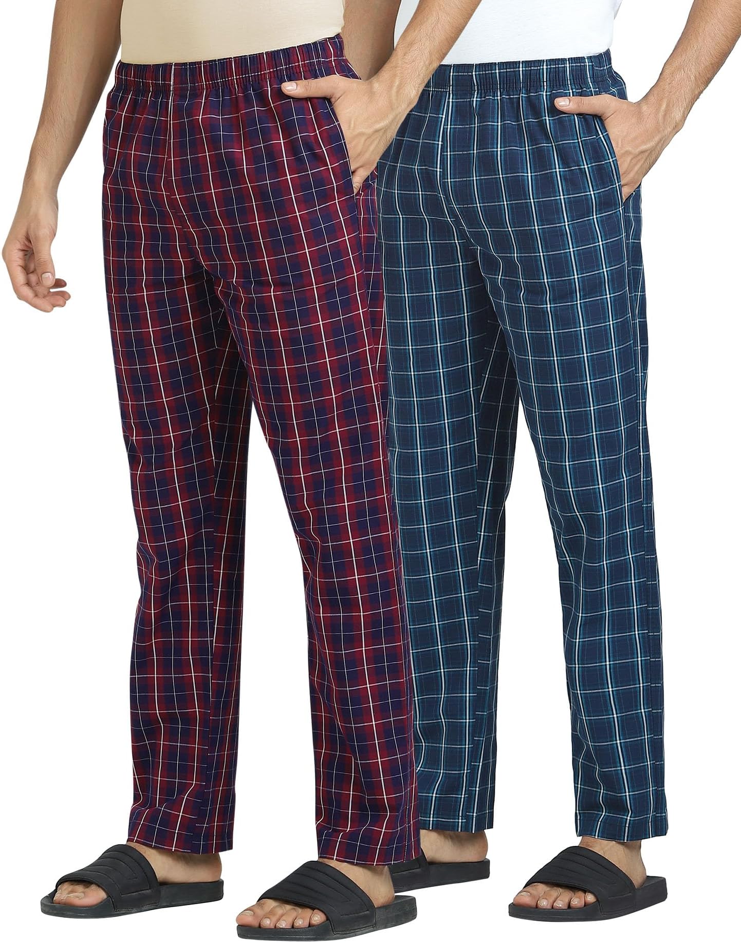 - Men's Checkmate Super Combed Cotton Regular Fit Pyjamas (Pack of 2)