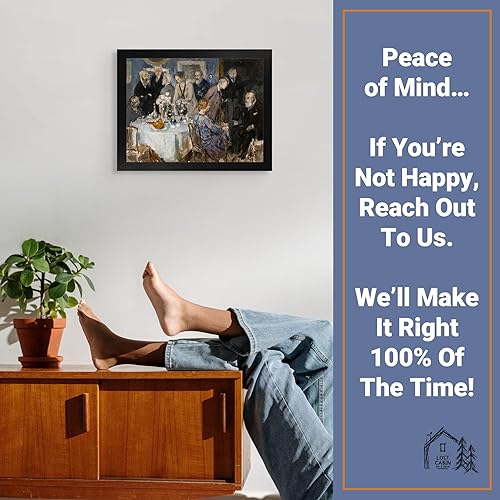 Miniatura 5 de Lost Cabin Study for a Group of Artists by Jules Alexandre Grun  Print in Black Flat Frame  Fine Artwork Painting Reproduction  Framed Wall Art