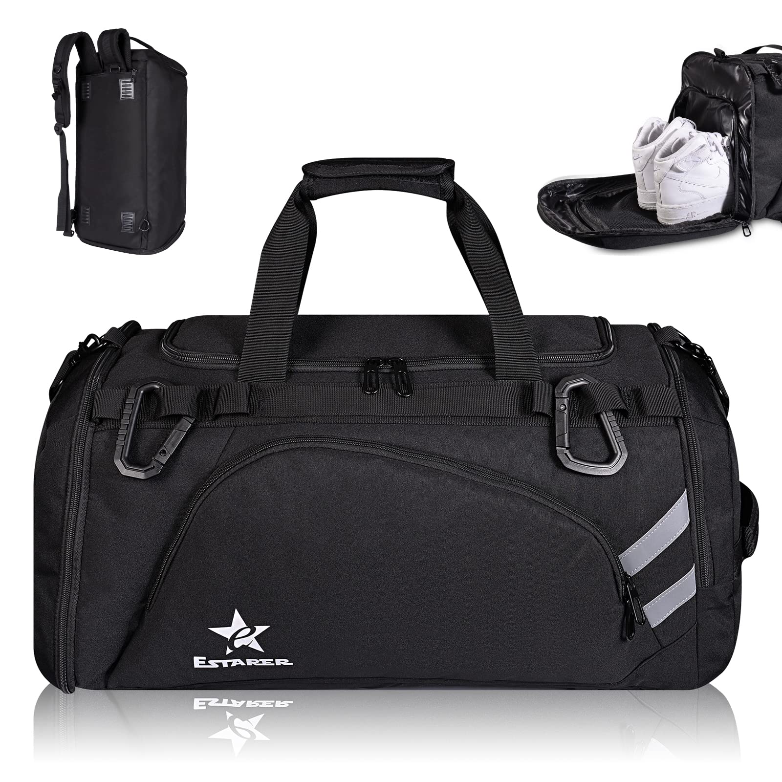 ESTARER Gym Bag Sports Duffel Bags for Men 50L with Shoe Compartment ...