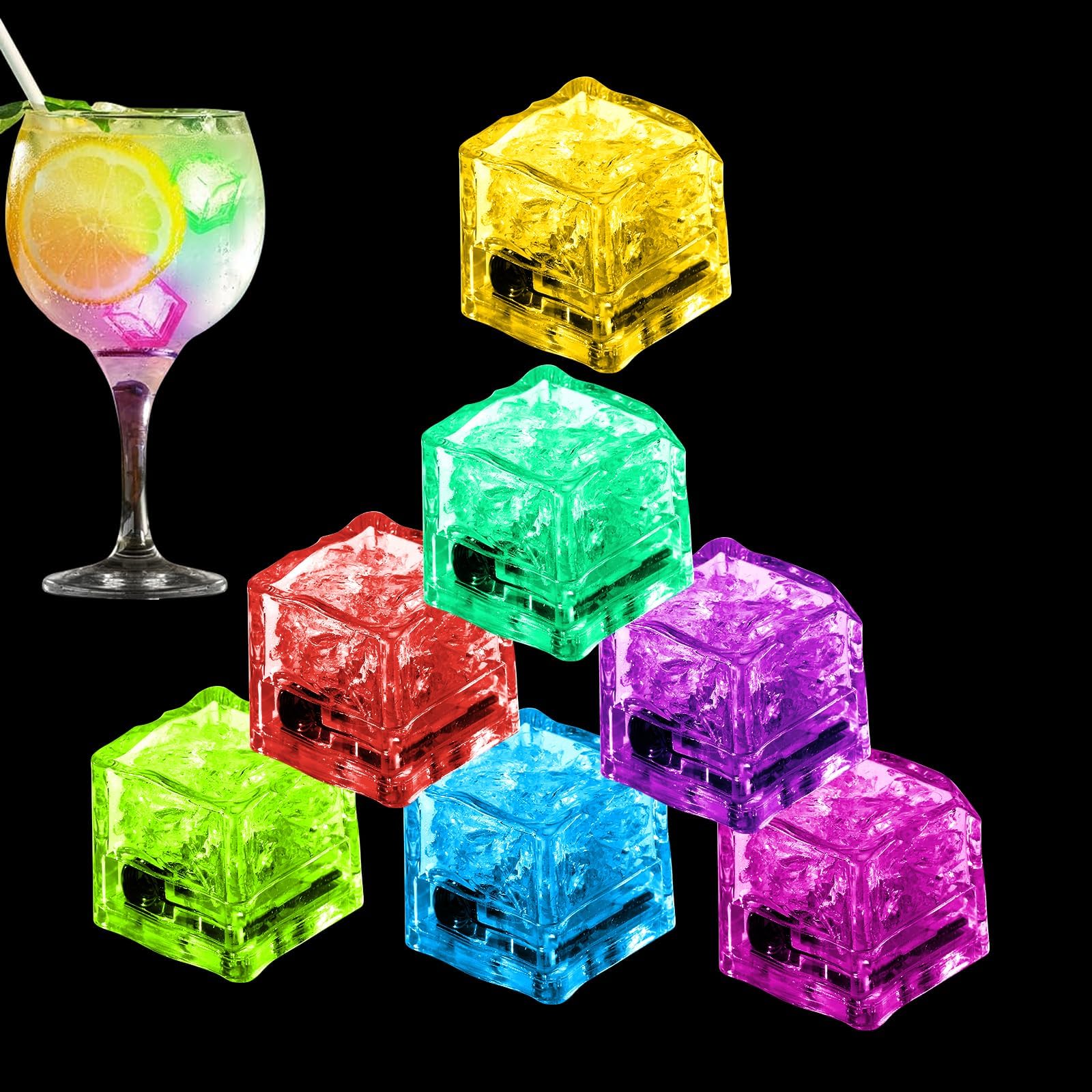 160 Pack Light Up Ice Cubes For Drinks, Led Ice Cubes