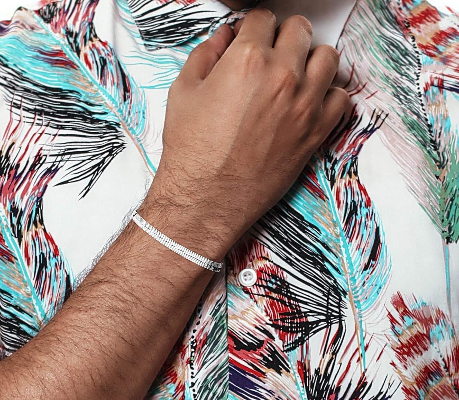 Savlano 925 Sterling Silver Herringbone Flat Snake Magic Chain Bracelet For Women & Men - Made in Italy Comes With a Gift Box - Image 6