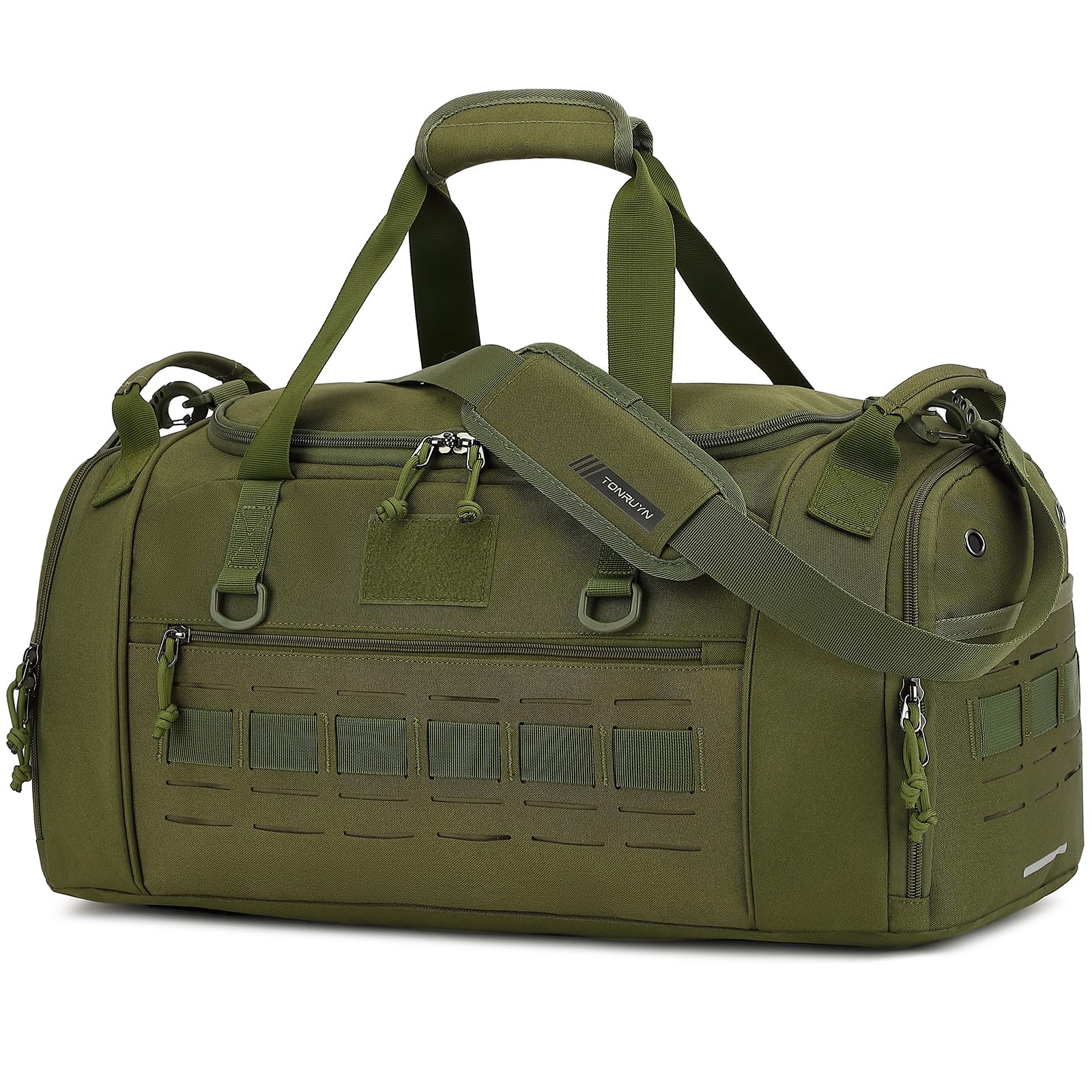 TONRUYN Sports Gym Bag for Men 45L Travel Duffel Bag with Shoe & Laptop Compartment Medium Sports Holdall Duffle Bag for Fitness Training Workout Weekend, Green