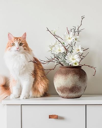 Miniatura 8 de Juego de 2 jarrones de cerámica en blanco y negro, jarrón grande para decoración del hogar, moderno y bohemio, cuerpo femenino, jarrón decorativo