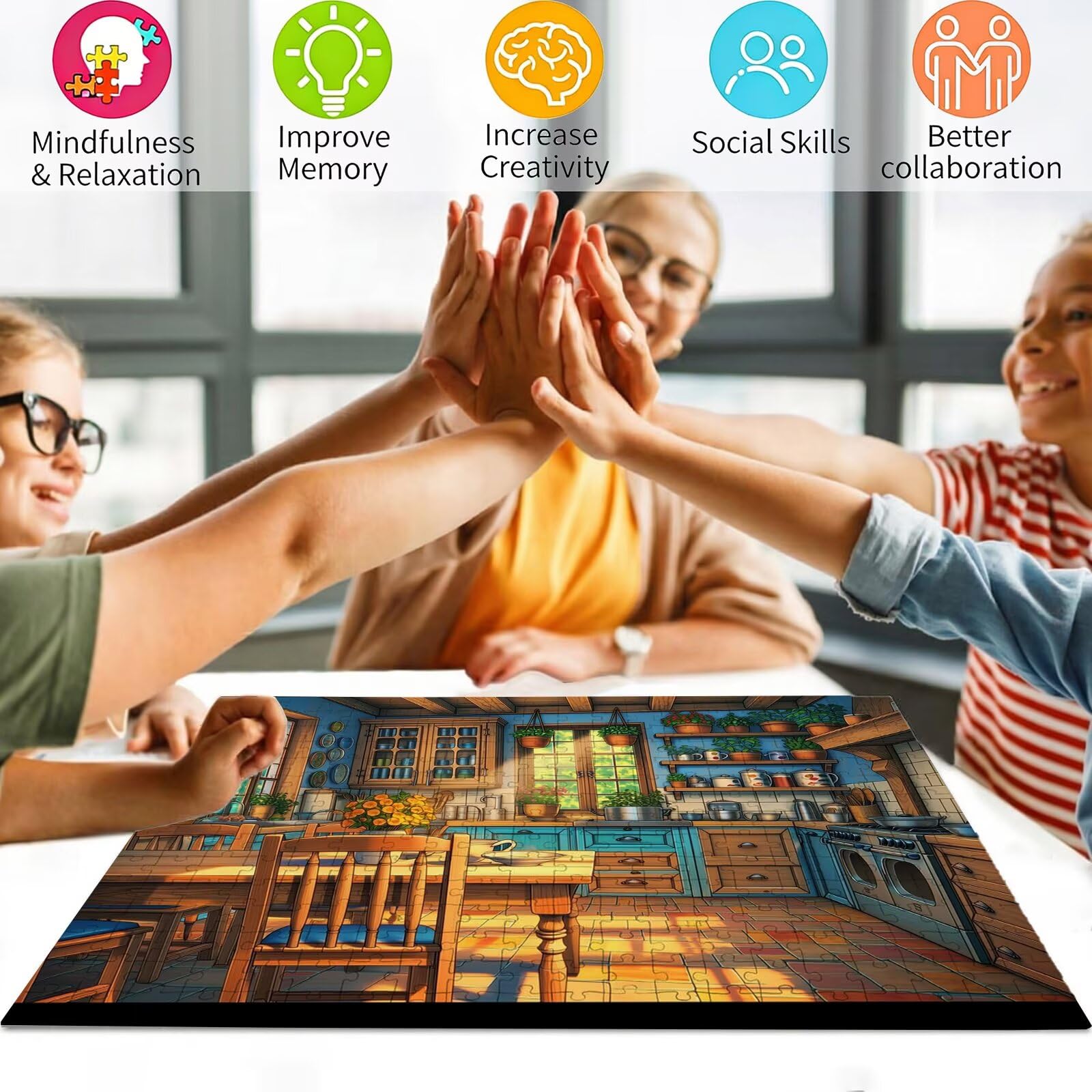Puzzle 6000 elementów, drewniane puzzle dla dorosłych, klasyczna gra edukacyjna, zastawa stołowa, duże, Impossible Jigsaw, dekoracja, puzzle i prezenty, zestaw do majsterkowania dla dorosłych, 179,5 x