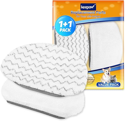 KEEPOW Steam Mop Replacement Pads 2 Pack Compatible with Bissell Powerfresh Steam Mop 1940 1544 1440 Series, Model 1544A, 2075A, 1806, 1940W, 19404,