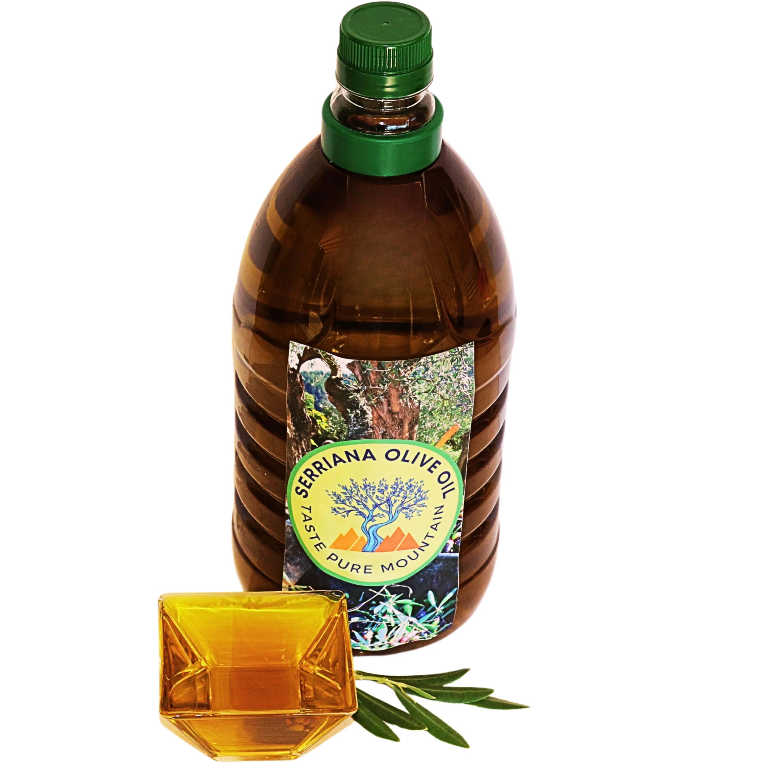 SerrianaPremium Extra Virgin Olive Oil - rich, buttery aromatic olive oil from protected Spanish Mediterranean mountains. Artisan. Sustainable. Super low acidity. 2l refill light weight bottle.