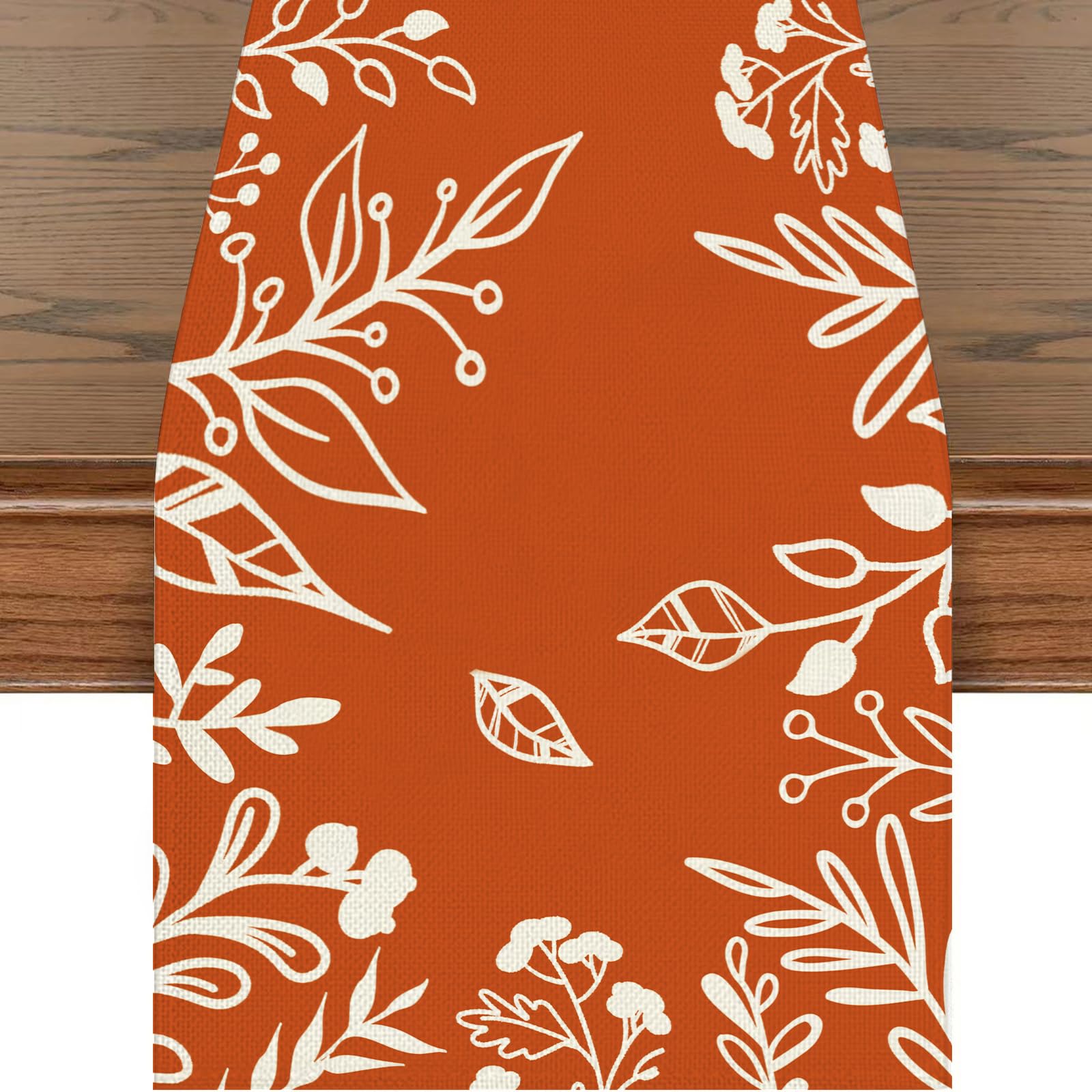 Chemin De Table Automne 40x140 Cm - Motif Citrouilles Et Feuilles D'érable, Décoration Festive