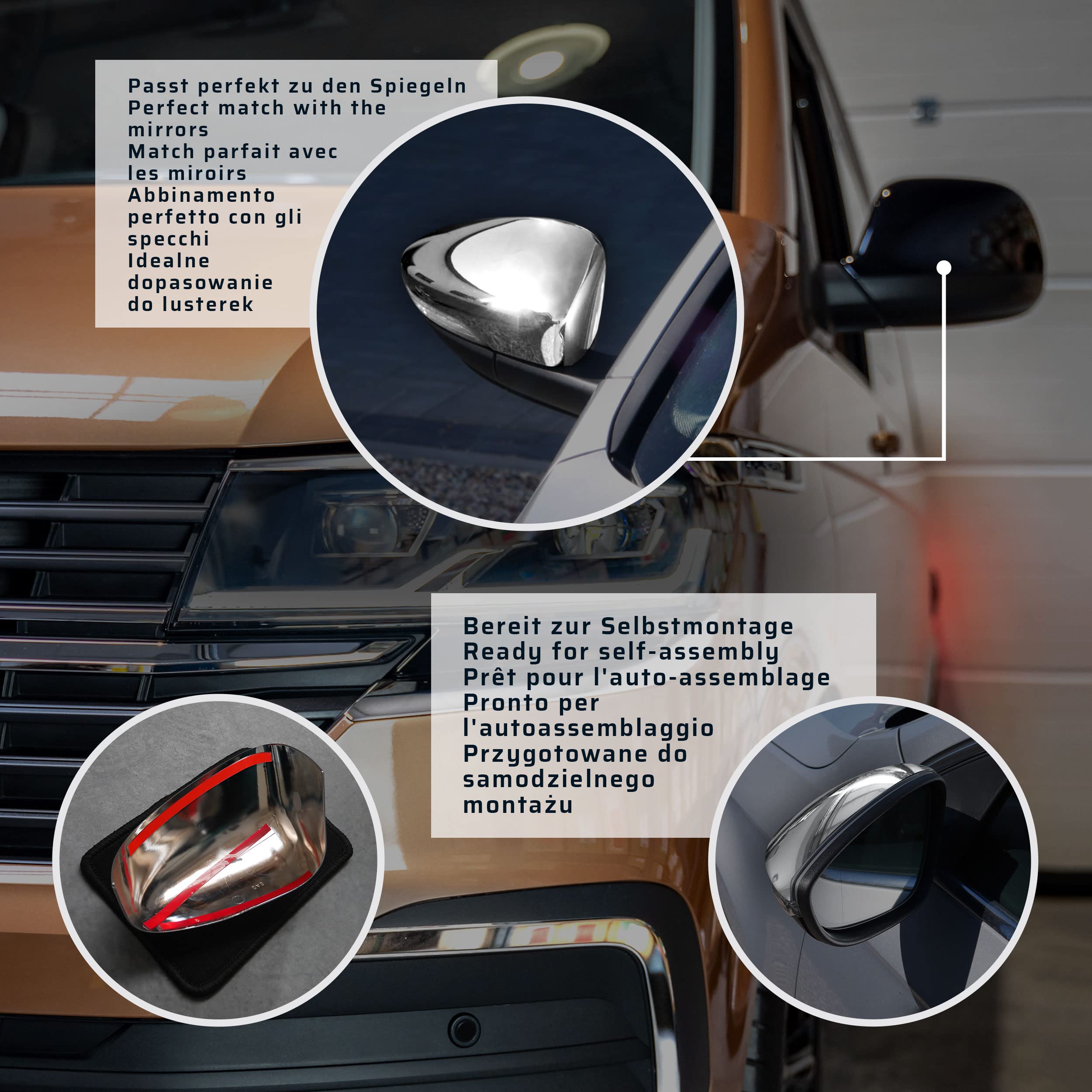 CHROMEMASTER | Nakładki na Lusterka Zewnętrzne | Kompatybilne z VW Passat 3C B7 Kombi 2010-2015 | Stal nierdzewna; Osłony Lusterek to Niepowtarzalny Wygląd Auta i Ochrona Przed Uszkodzeniem