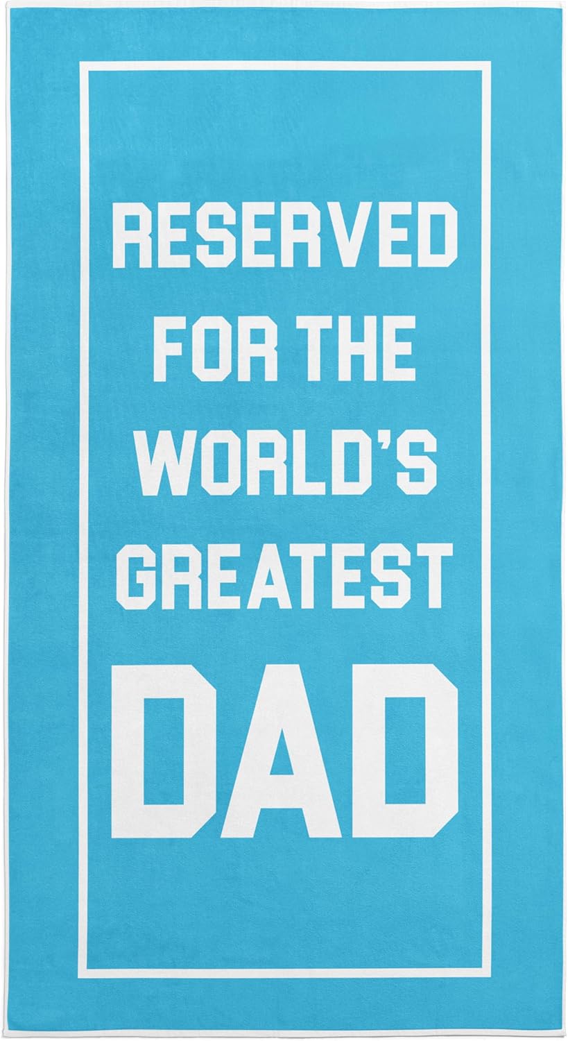 Dad Beach Towel – Best Dad Ever Travel Friendly Summer Gift for New Dads – Dad Birthday Present from Daughter or Son – Turquoise Pool Accessory – 60″x30″ Dad Beach Towel – Best Dad Ever Travel Friendly Summer Gift for New Dads – Dad Birthday Present from Daughter or Son – Turquoise Pool Accessory – 60″x30″