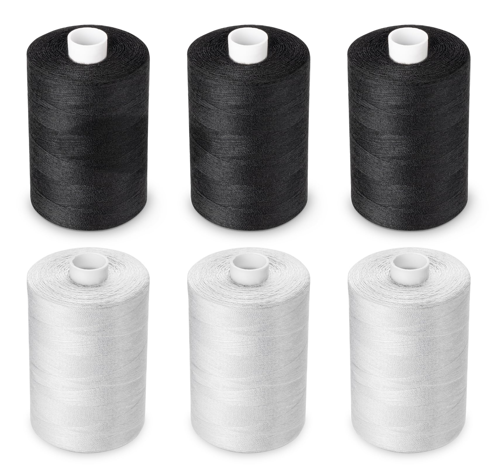 12 Pcs Sewing Thread, 1000 Yards Black Threadfor Sewing，All-Purpose White Thread forSewing, Polyester Threadfor SewingMachine, Hand Stitching, Quilting (White & Black)