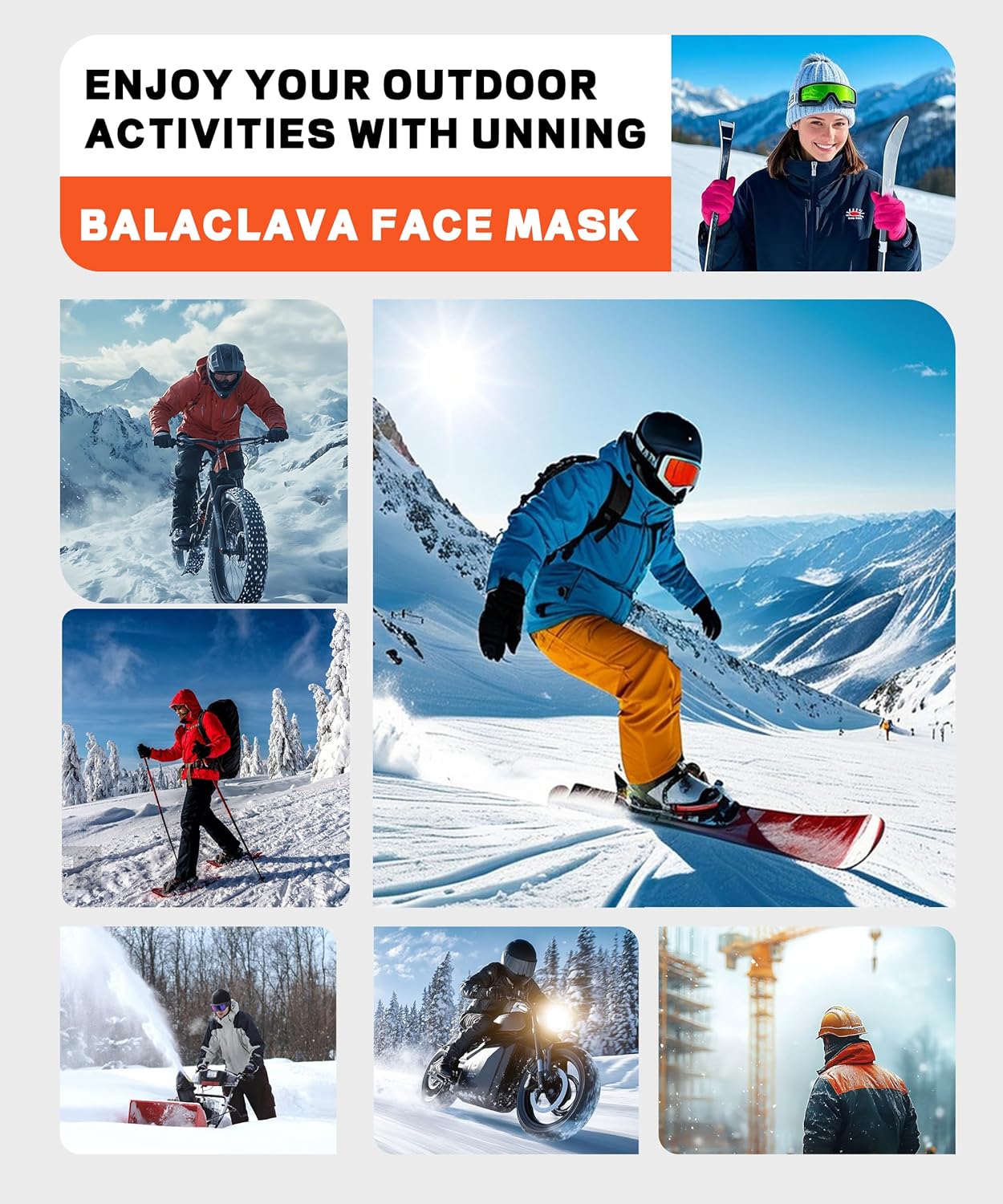 Balaclava Ski Mask Winter Face Mask for Men Women Thermal Full Face Cover for Cold Weather Snowboarding Motorcycle - Image 7