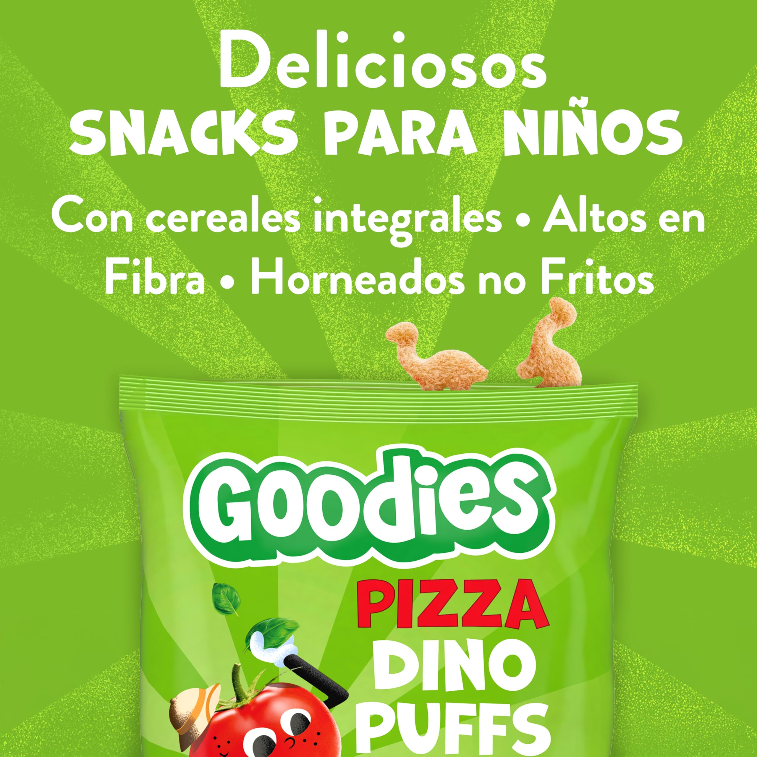 Goodies, Snack para Niños Sabor Pizza, Llama Puff Horneado con Trigo Integral y Queso, Forma Divertida, 30g