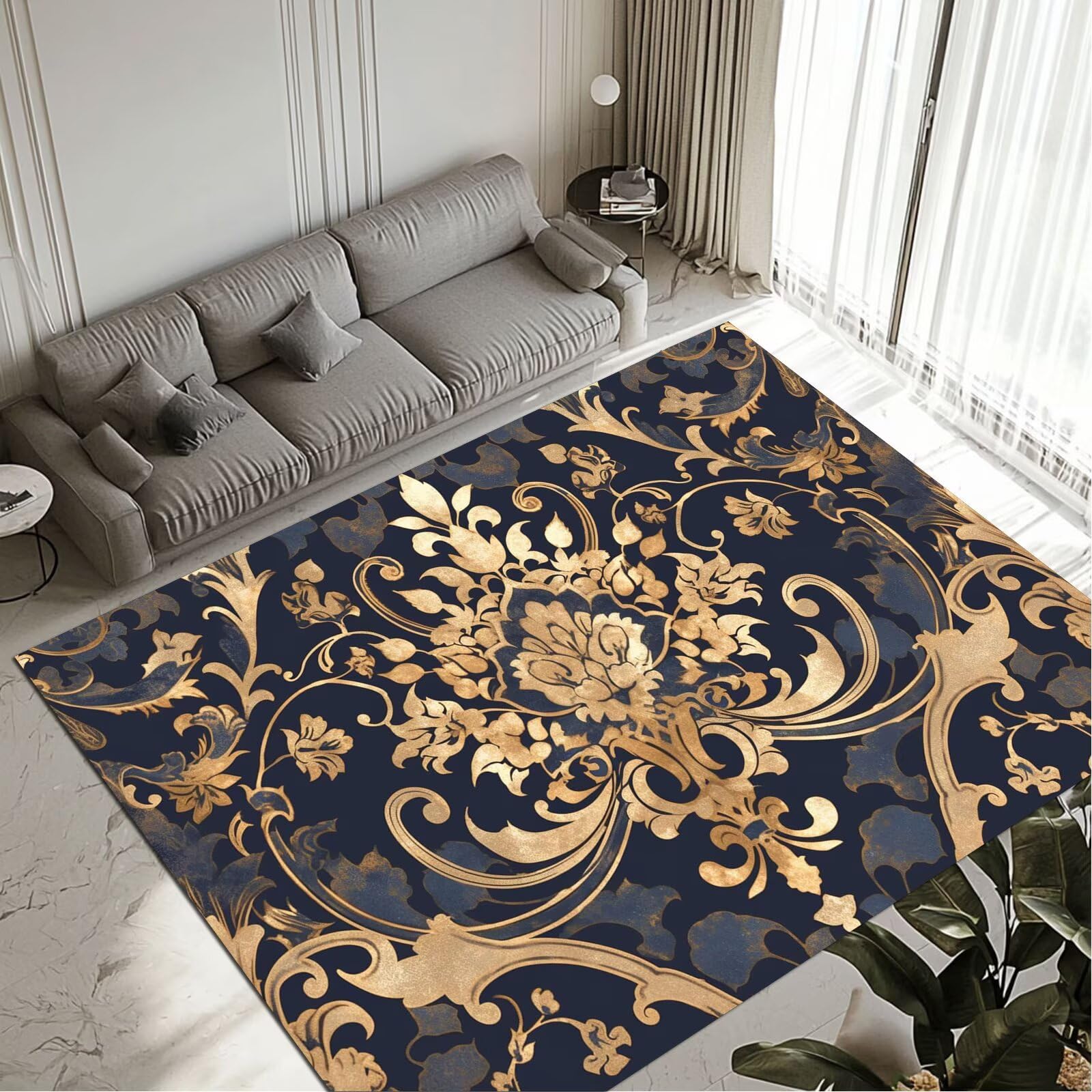 Tapis de salon 60x90cm lavable et imperméable pour entrée