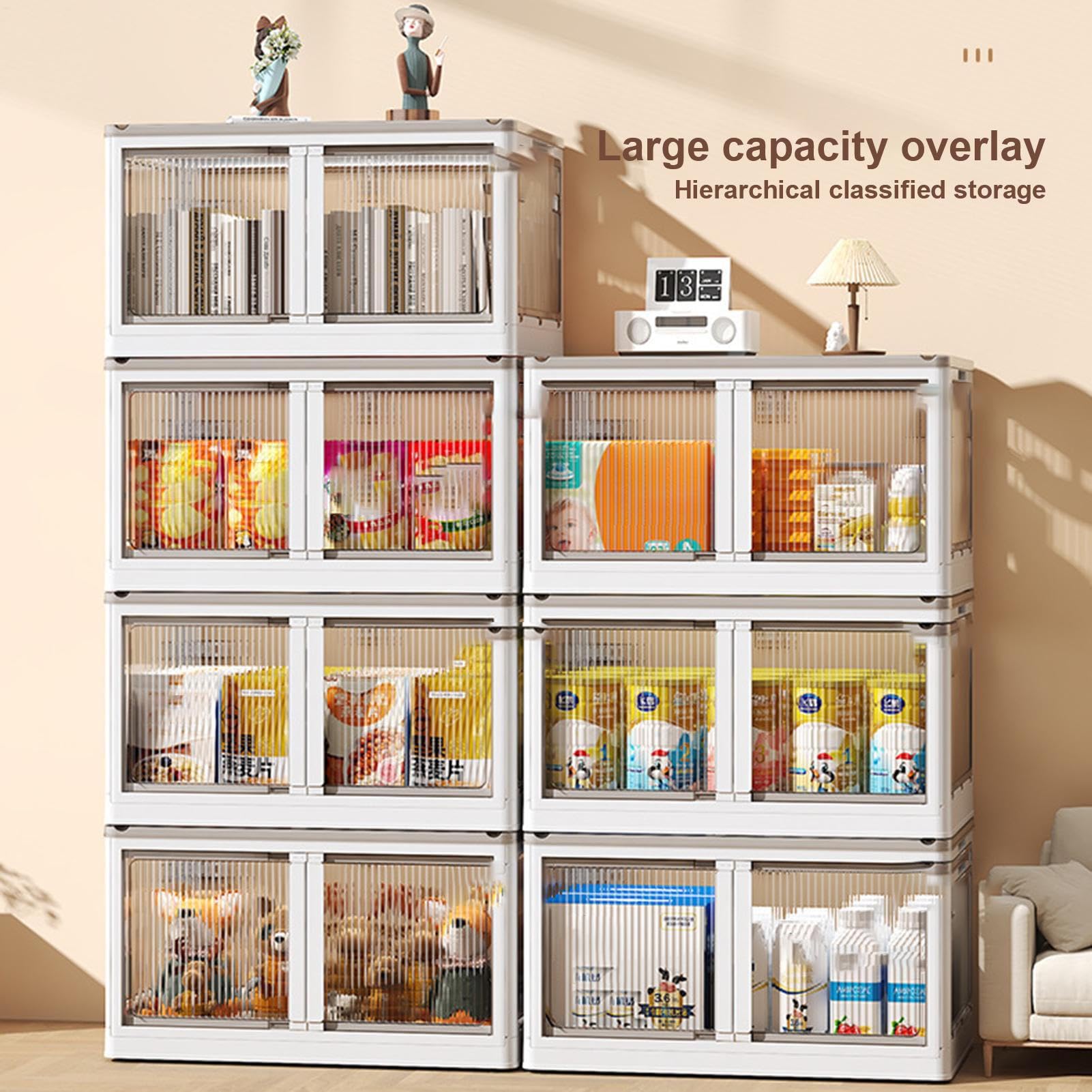 Contenitore con Ruote per Archiviazione Organizer Capiente Impilabile E | Scatola Rotante per Archiviazione a Risparmio Spazio Per Casa Cucina Soggiorno Armadio Ufficio Garage Auto Attr