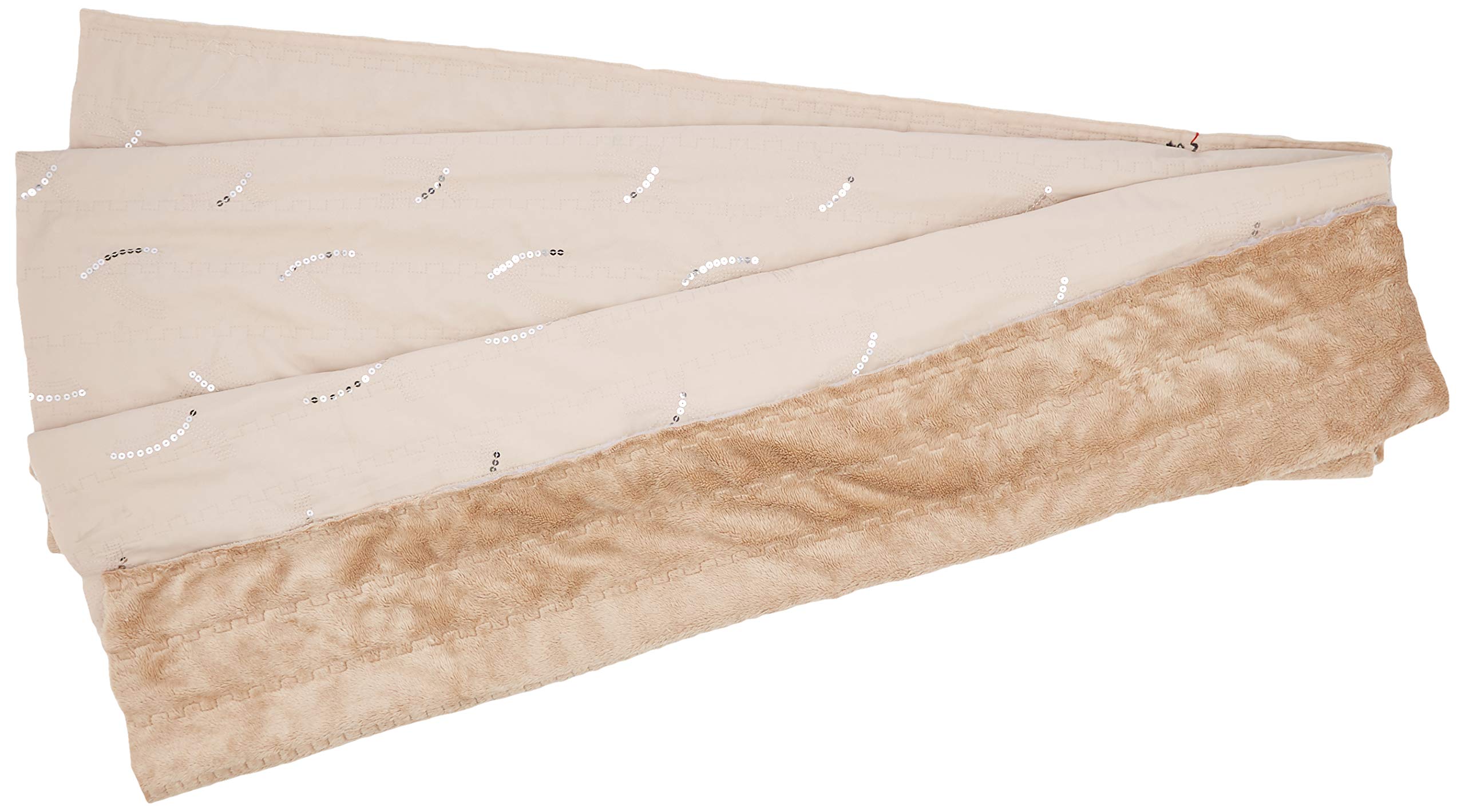 CRS VENDOR LTD. Quilted Double Sided Cuddle Soft Fabric Material - Beige, 1Mtr 150cmx100cm
