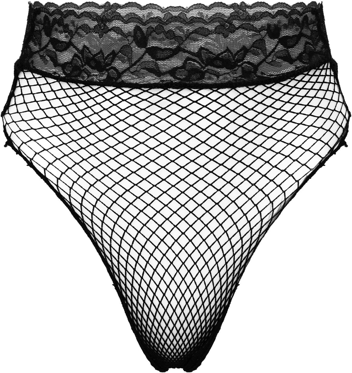Women Exotic Sheer Mesh Panties Drawstring Low Waist Briefs Sheer Nightclub Underwear